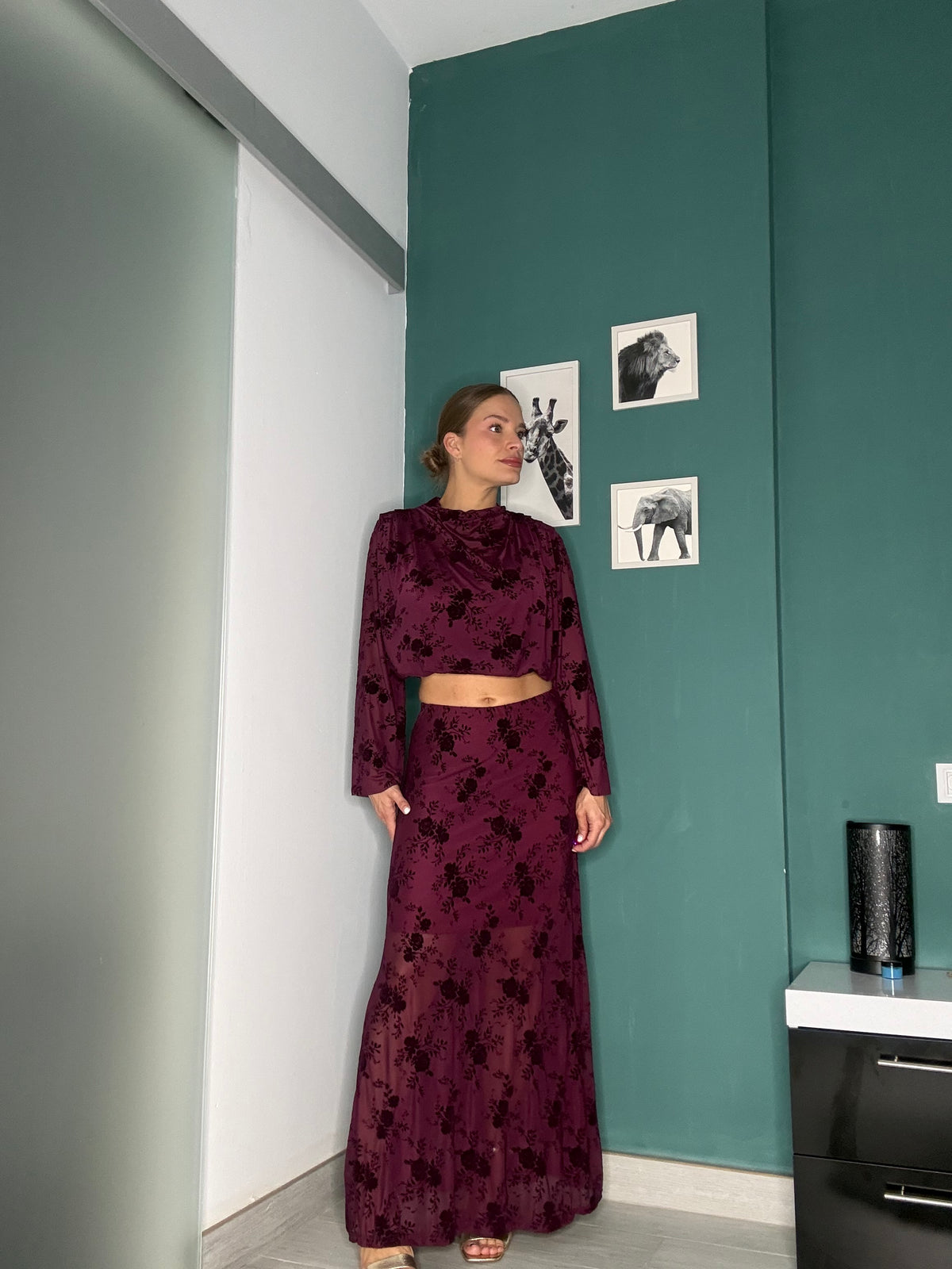Falda tul floral