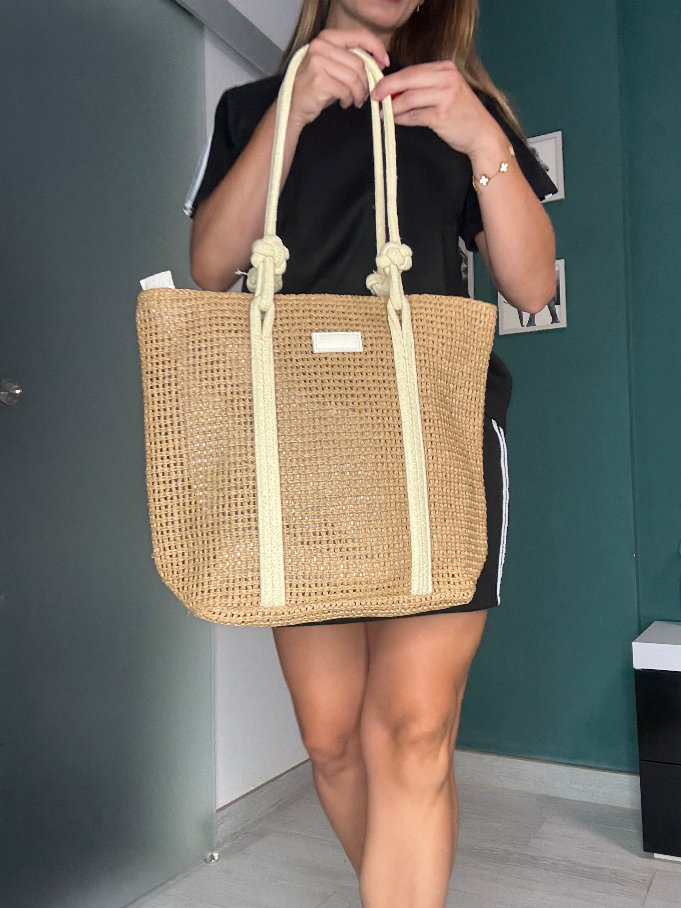 Bolso Rafia cuerdas